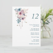 Rosa lila und blaue Blumen und Schmetterlinge Einladung (Stehend Vorderseite)