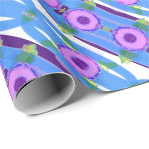Rosa Lila und blaue Gemusterte Geschenkwrap Geschenkpapier