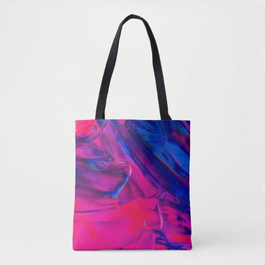 Rosa, Lila und blaue Malerei Abstrakt Art Abstra Tasche (Vorderseite)