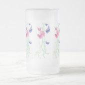 Rosa-, Lila und Blauehandgemalte Platterbsen Mattglas Bierglas (Mittel)