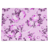 rosa, lila und blumengeschmückte große geschenktüte (Vorderseite)