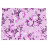 rosa, lila und blumengeschmückte große geschenktüte (Rückseite)