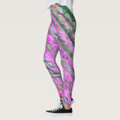 Rosa, lila und grün Pastelkreide abstrakte Kunst Leggings (Links)