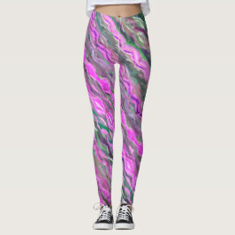 Rosa, lila und grün Pastelkreide abstrakte Kunst Leggings