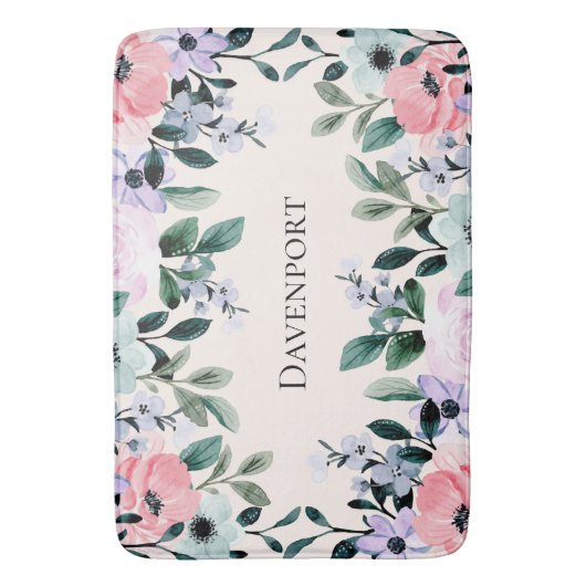 Rosa Lila und grüne Farbe Badematte (Vorderseite Vertikal)