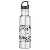 Rosa Lila und grüne Farbe Edelstahlflasche (Vorderseite)