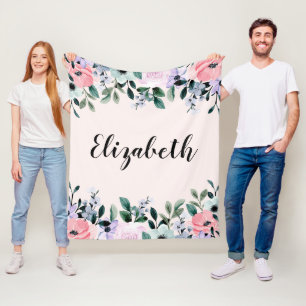 Rosa Lila und grüne Farbe Fleecedecke