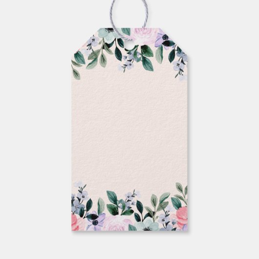 Rosa Lila und grüne Farbe Geschenkanhänger (Rückseite)