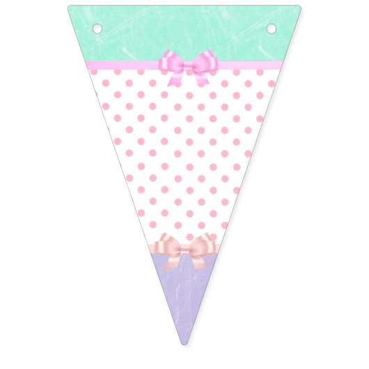 Rosa, Lila und grüne Flaggengarten Wimpelkette (Zweite Fahne)