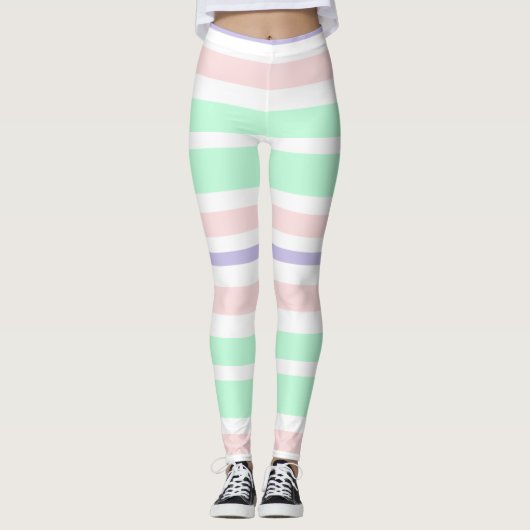 Rosa, Lila und grüne Leggings (Vorderseite)