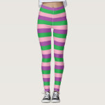 Rosa, Lila und grüne Streifen Leggings<br><div class="desc">Abstrakte digitale Kunst aus rosa, lila und grünen Streifen.</div>