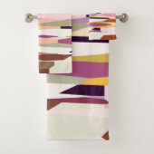 Rosa, Lila und orange abstrakt Badhandtuch Set (Insitu)