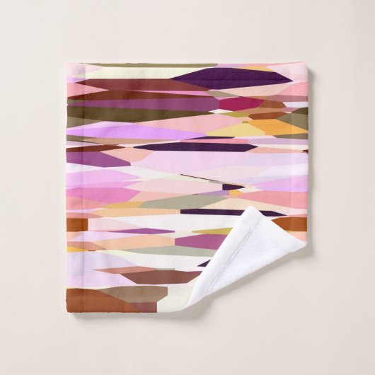 Rosa, Lila und orange abstrakt Badhandtuch Set (Waschlappen)