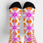 Rosa Lila und Orange Blumen Geometrisch Socken (Oben)
