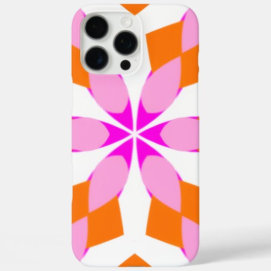 Rosa Lila und Orange Blumengeometrisch Case-Mate iPhone Hülle (Rückseite)