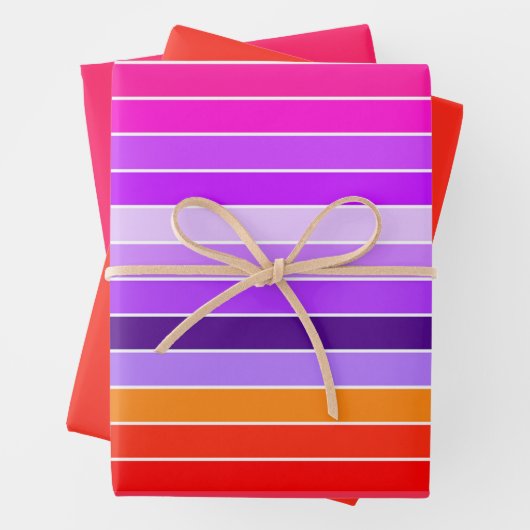 Rosa, Lila und orange Geschenkpapier Set (Beispiel)