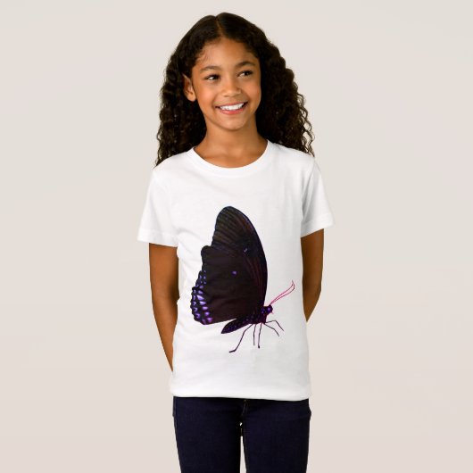 Rosa, Lila und schwarze Girls Schmetterling T - Sh T-Shirt (Vorne ganz)