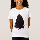 Rosa, Lila und schwarze Girls Schmetterling T - Sh T-Shirt (Vorderseite)