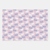 Rosa, Lila und weiße Kaninchen Ostern Geschenkpapier Set (Vorderseite)