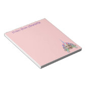 Rosa Lila Unicorn Foto Name Subject Notebook Notizblock (angewinkelt)