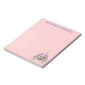 Rosa Lila Unicorn Foto Name Subject Notebook Notizblock (Rotiert)