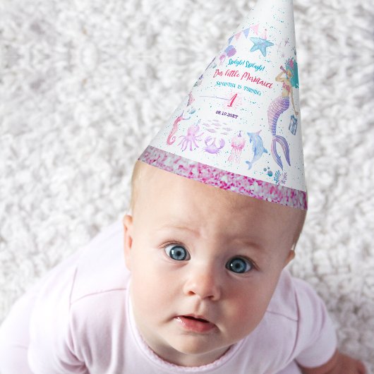 Rosa Lila unter der Meermädchen Meerjungfrau Gebur Partyhütchen