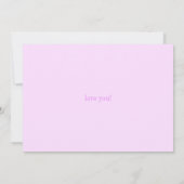 Rosa - Lila Valentinstag Einladung (Rückseite)