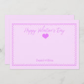 Rosa - Lila Valentinstag Einladung (Vorne/Hinten)