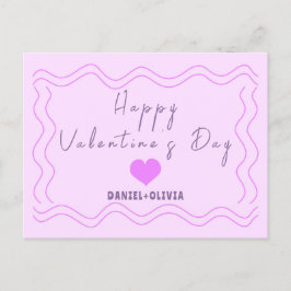 Rosa - Lila Valentinstag Feiertagspostkarte