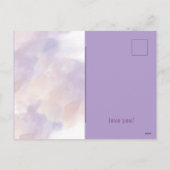 Rosa - Lila Valentinstag Feiertagspostkarte (Rückseite)