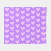 Rosa - Lila Valentinstag Fleecedecke (Vorderseite (Horizontal))