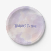 Rosa - Lila Valentinstag Pappteller (Vorderseite)