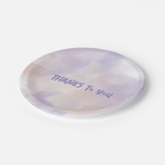 Rosa - Lila Valentinstag Pappteller (Schrägansicht)