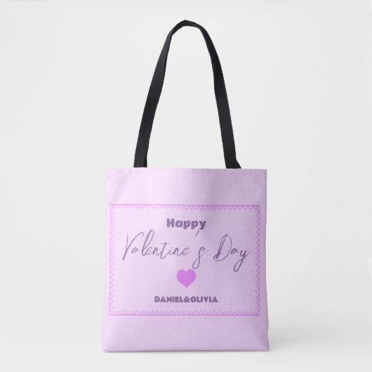 Rosa - Lila Valentinstag Tasche (Vorderseite)