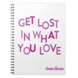 Rosa/Lila verlieren Sie in Ihrer Liebe Notebook Notizblock