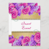 Rosa lila Verlobung Einladung (Vorne/Hinten)