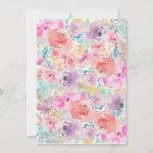 Rosa Lila Vintage Blumendusche Einladung (Rückseite)