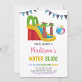 Rosa Lila Wasser Einladungen (Vorderseite)