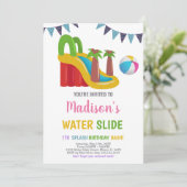 Rosa Lila Wasser Einladungen (Stehend Vorderseite)