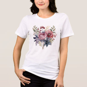 Rosa Lila Wasserfarbe Florenz Tri-Blend Shirt