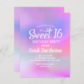 Rosa Lila Wasserfarbe Süß 16 Einladung (Vorne/Hinten)