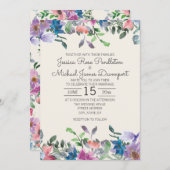 Rosa Lila Wasserfarben Garten Blumenzwiebeln Einladung (Vorne/Hinten)