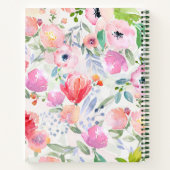 Rosa lila, wasserfarbene Blume Notizblock (Rückseite)