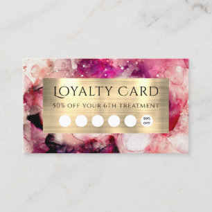 Rosa Lila Wasserfarbenloycard Visitenkarte