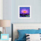 Rosa Lila Wasserlilie mit Forelame Foliendrucke (In Situ (Schlafzimmer))