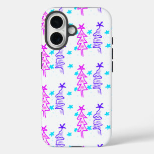 Rosa Lila Weihnachtsfeiertage Weihnachten iPhone 16 Hülle
