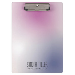 Rosa Lila Weiß Minimalistischer Ästhetikverlauf Klemmbrett