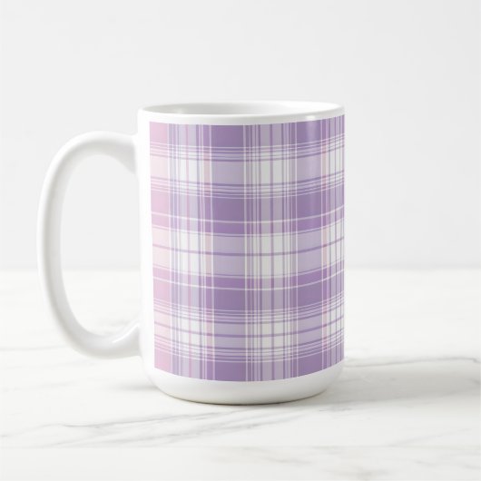 ROSA LILA WEIß OSTERN KARO MUSTER KAFFEETASSE (Links)