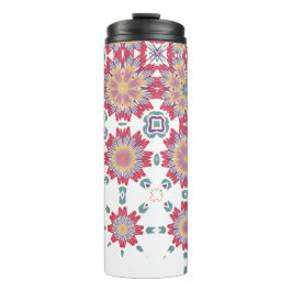 Rosa Lila-weiße Blume Thermosbecher