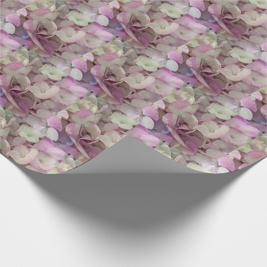 Rosa, Lila, weiße Hydrangea-Blume - Blütenbildung Geschenkpapier (Ecke)